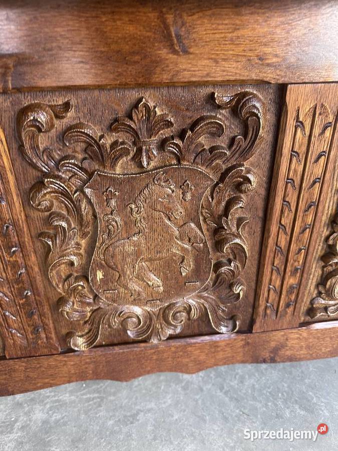 Stylowa rzeźbiona skrzynia kufer 111 wielkopolskie Sławoszewek