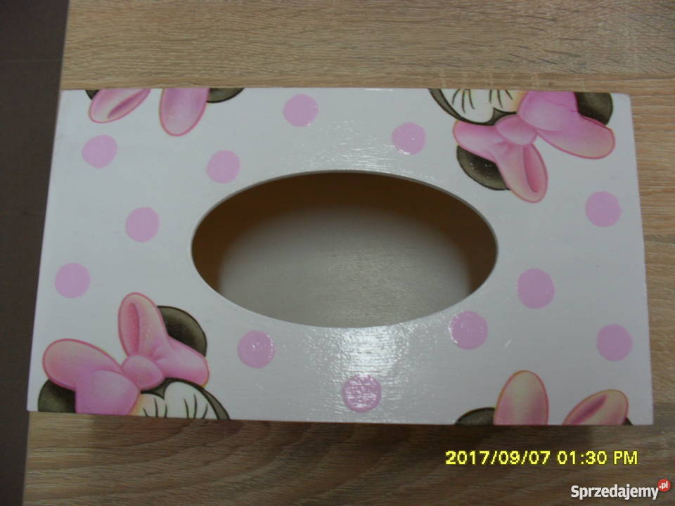 Śliczny chustecznik decoupage w Myszki Minnie Bochnia sprzedam