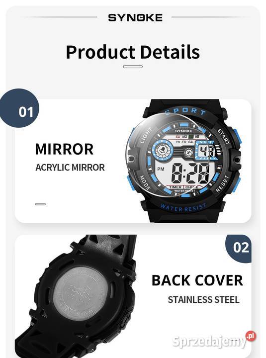 Sportowy zegarek elektroniczny dziecka chłopca