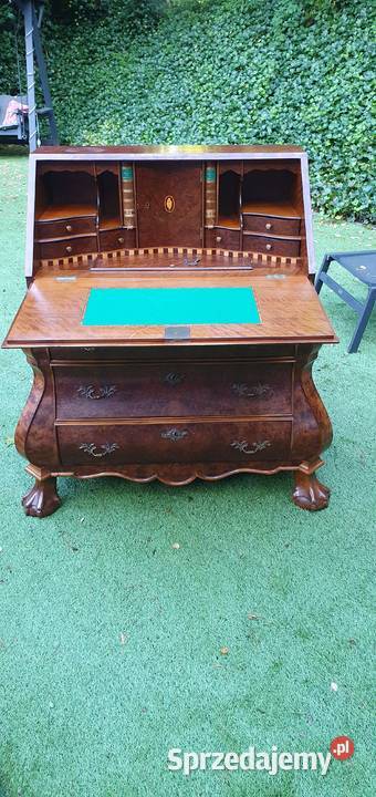 Sekretarzyk orzechowy styl barokowy vintage Wleń sprzedam