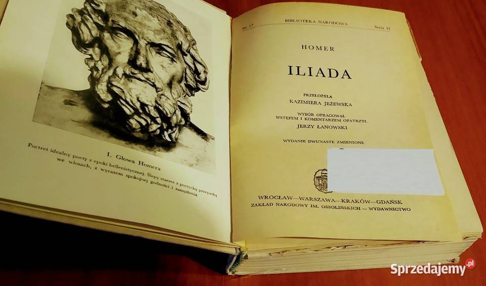 Iliada Homer Biblioteka Narodowa Seria 2 17 Gdańsk