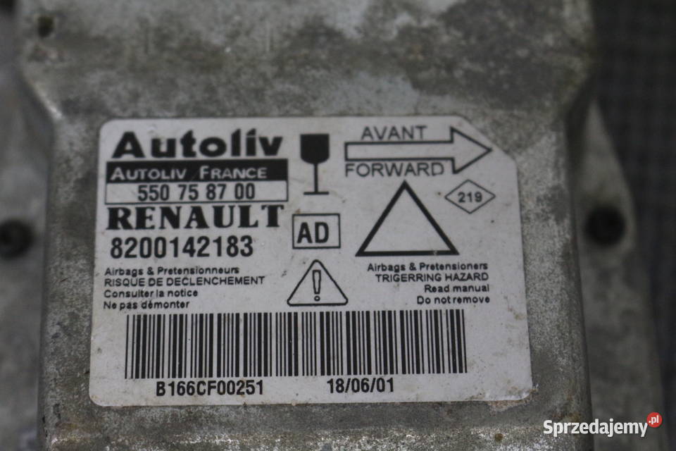 RENAULT LAGUNA II SENSOR PODUSZEK 8200142183 Układ elektryczny dolnośląskie