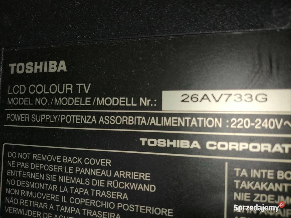 Toshiba26AV733G Płyta główna i zasilacz Pozostałe Bydgoszcz