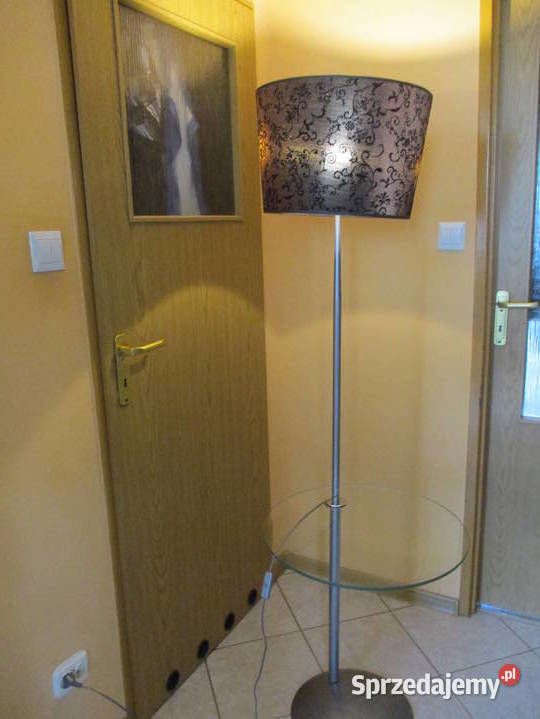 Lampa stojąca ze szklaną półką Lampy podłogowe lubuskie Zielona Góra