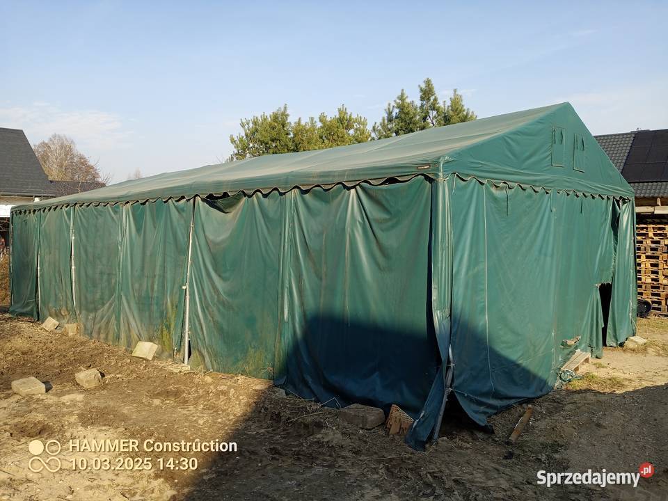 Namiot magazynowy używany 6x12m podlaskie Ogrodniczki sprzedam
