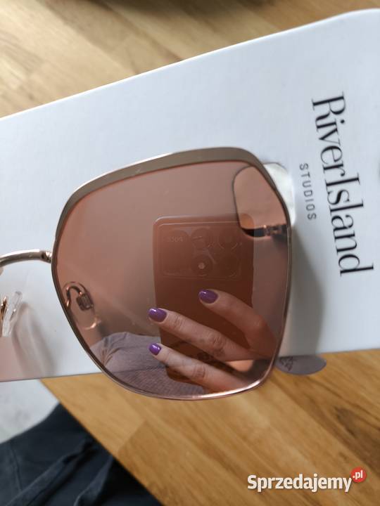 Okulary przeciwsłoneczne River Island złote wielkopolskie Poznań sprzedam