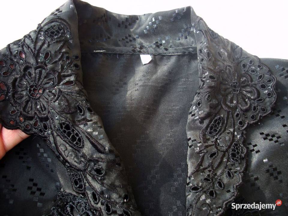 Elegancka Czarna Koszula Hafty Bufki 44 46 małopolskie