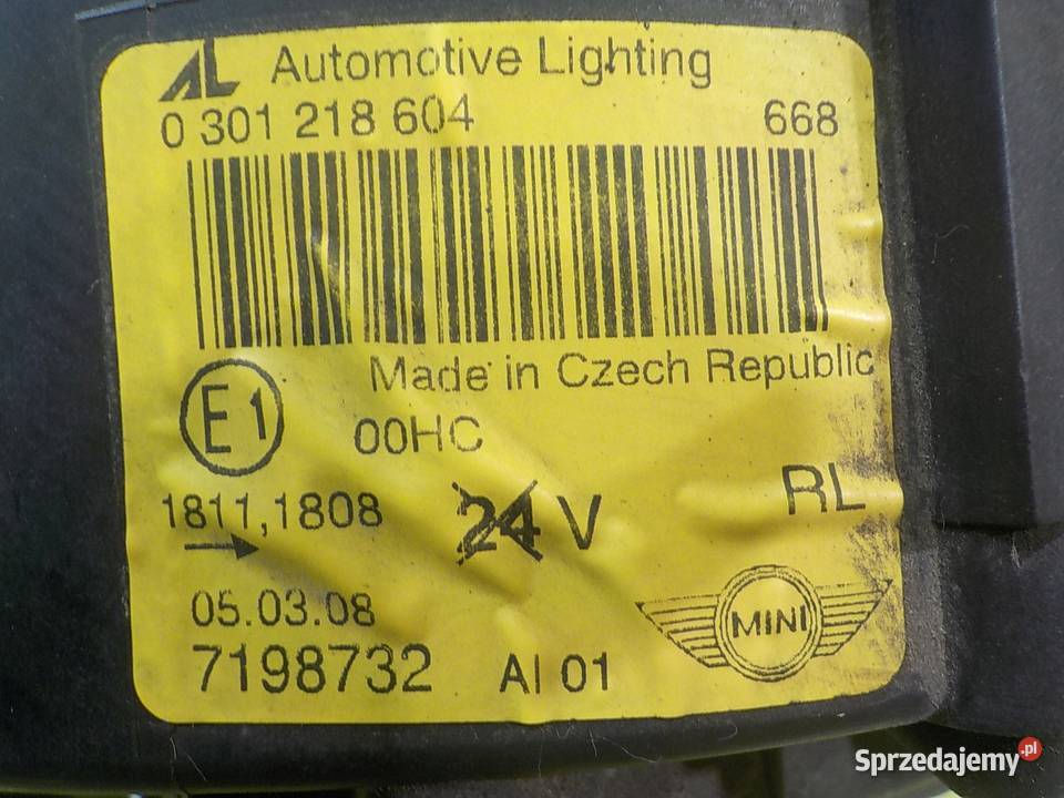 MINI COOPER ONE S I 16 B 08r CABRIO 2D lampa