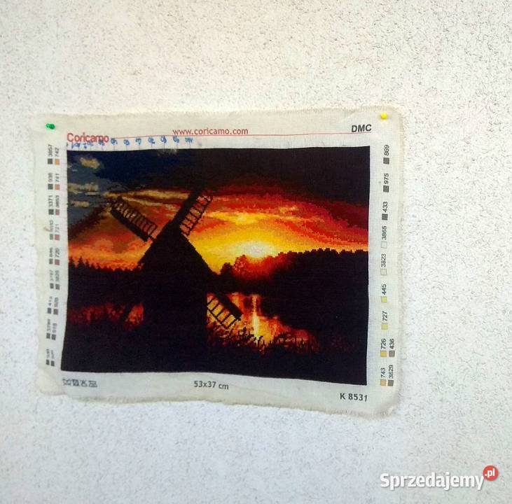 Obraz wykonany ręcznie Wiatrakzachód słońca zachodniopomorskie Chojna