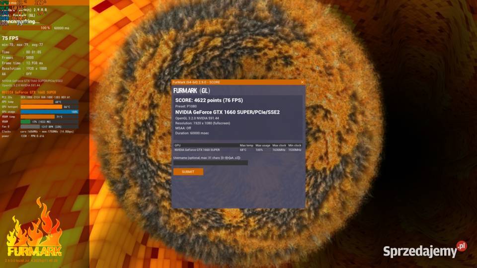 Komputer do gier 1080p i7 GTX 1660 SUPER 16GB