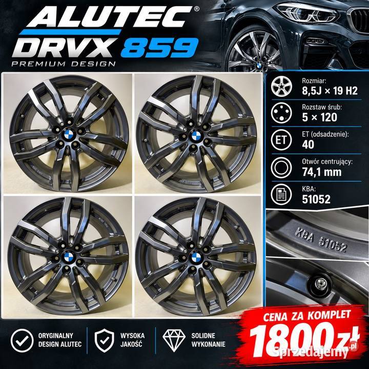 ALUTEC DRVX 859 19 5120 ET40 85x19H2 BMW X5 TPMS Zgorzelec