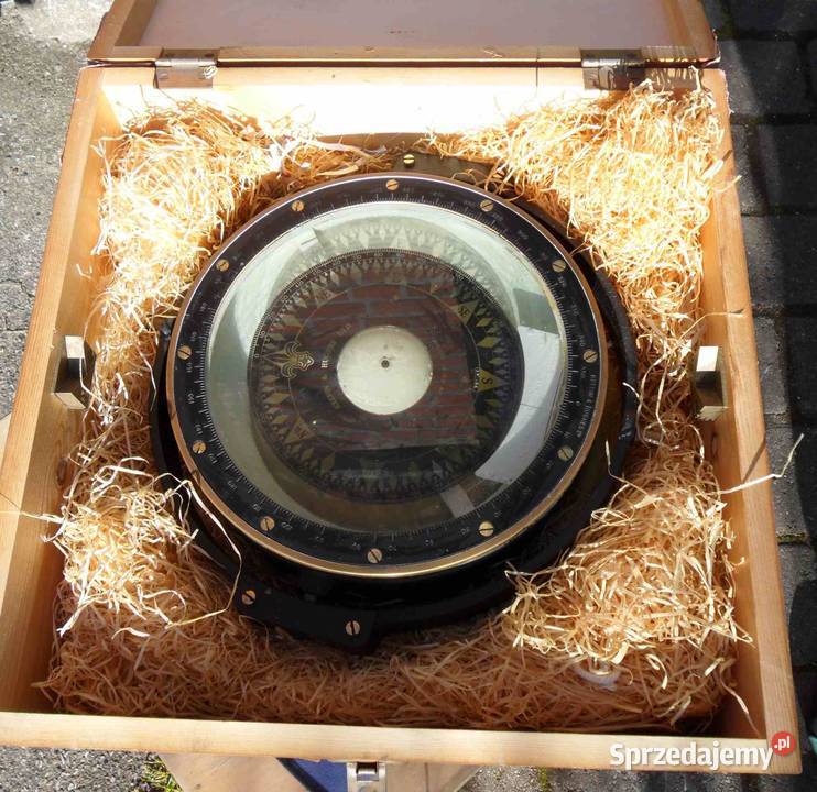 Stary kompas angielski w skrzynce Warszawa sprzedam