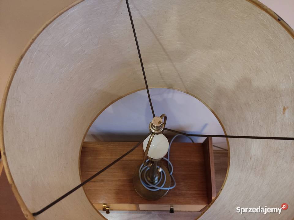 Lampa stara stołowa z abażurem Głuchołazy