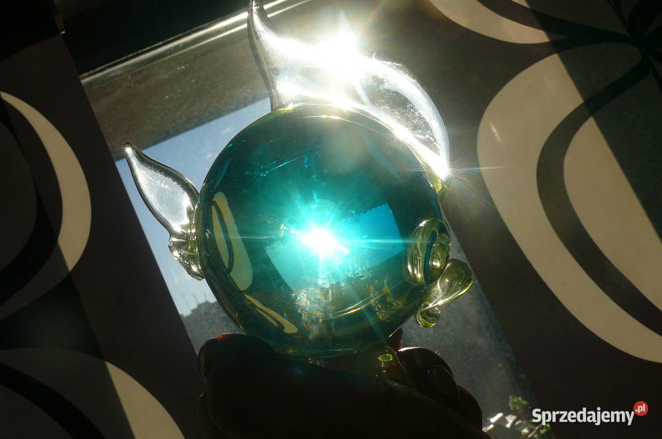 Ryba stara szkło kolorowe kryształ dolnośląskie Wrocław sprzedam