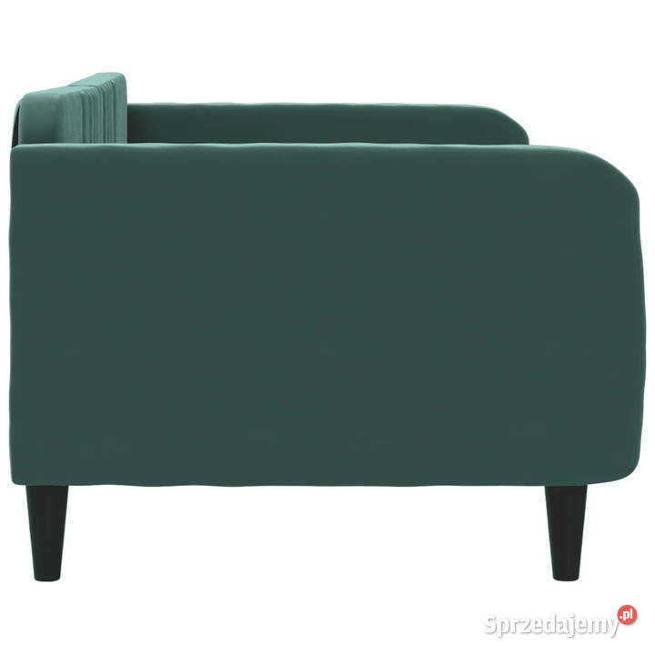Sofa z funkcją spania ciemnozielona obita Warszawa