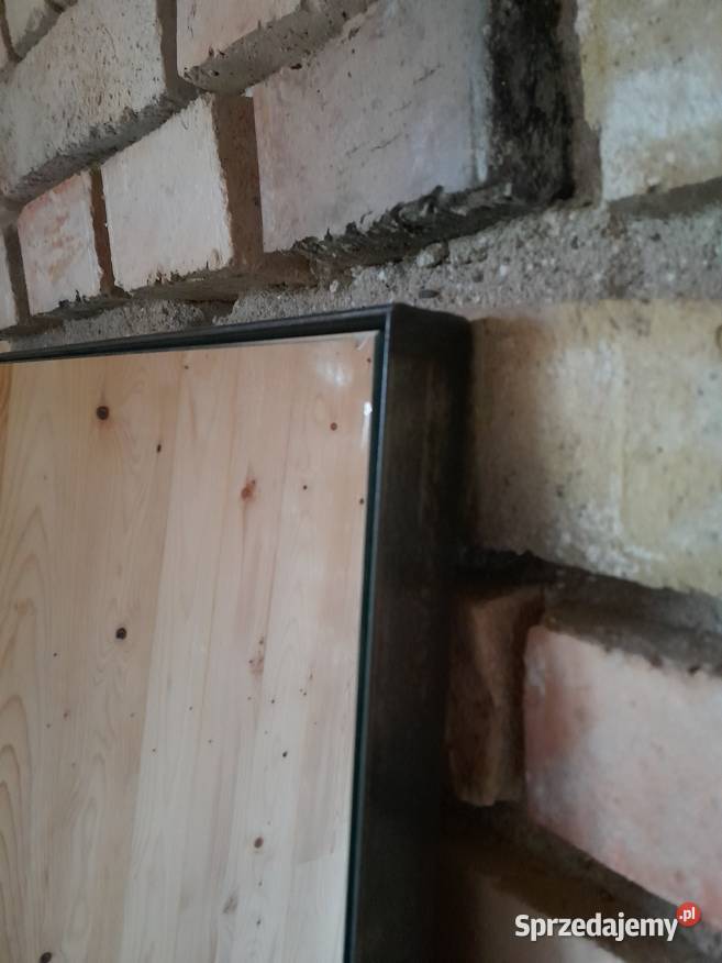 Duże lustro loft 169x50 stalowa rama surowa stal