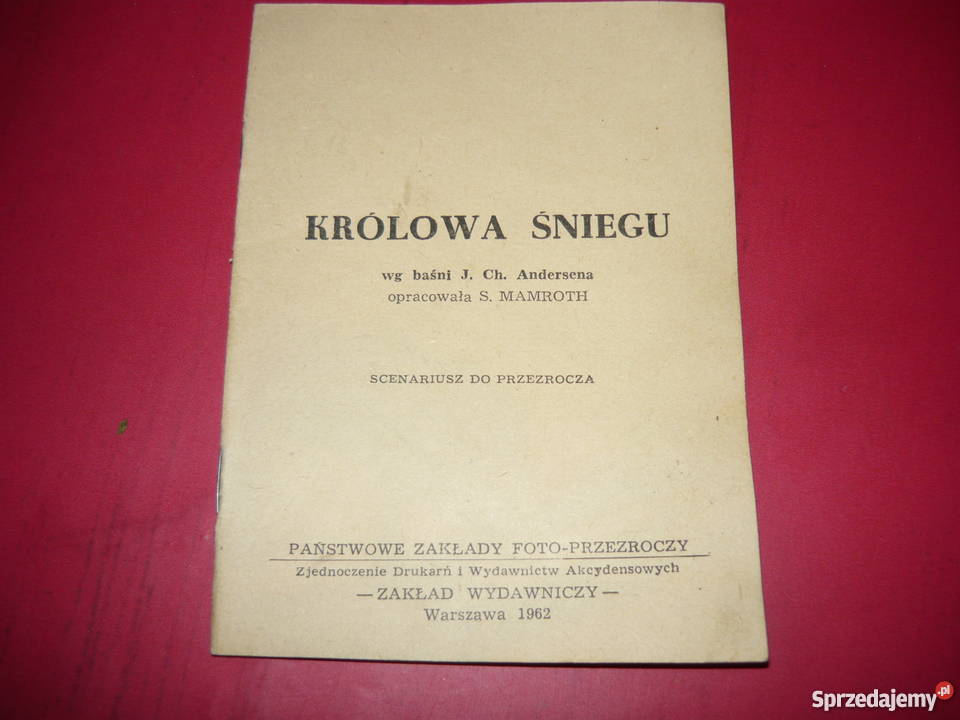Oryginalny scenariusz do przeźrocza Królowa małopolskie