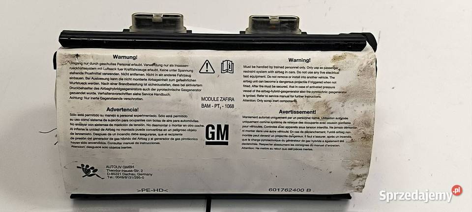 PODUSZKA AIRBAG OPEL ZAFIRA B 13111177 Lipno