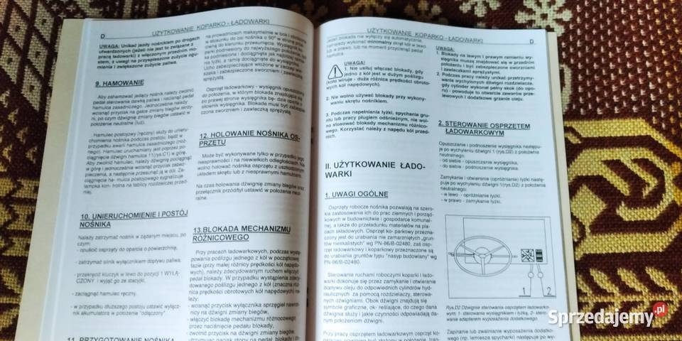 nstrukcja obsługi Ursus 532534 koparkoładowarka Rok wydania 1998 Pozostałe