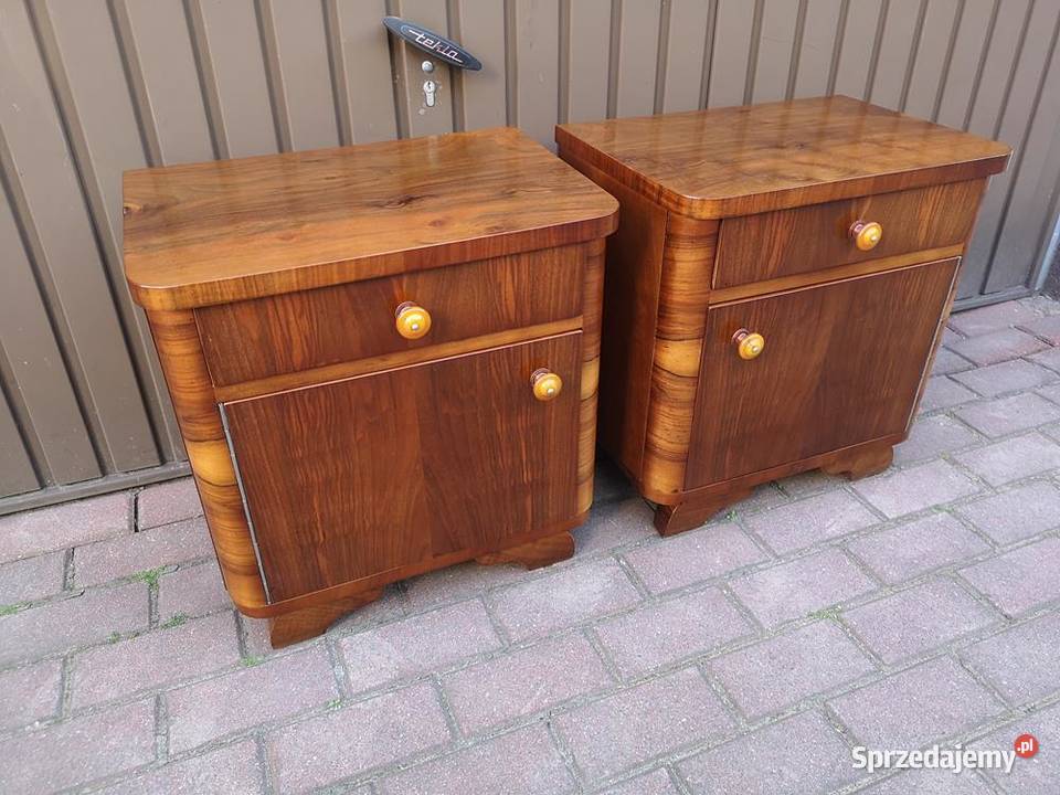 Stoliki Szafki Nocne Art Deco Orzech Stare Antyk Swarzędz