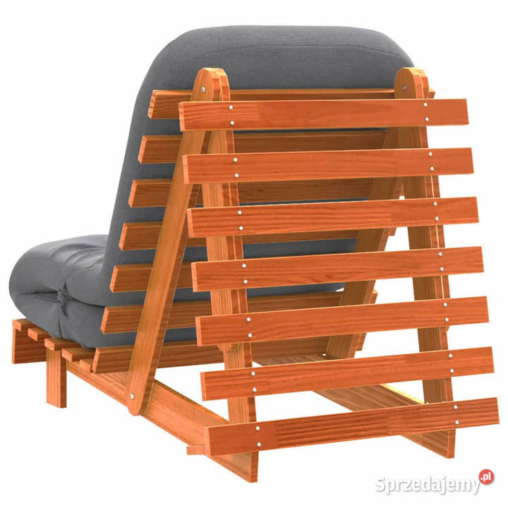 Sofa rozkładana futon z materacem woskowy brąz Pozostałe Warszawa