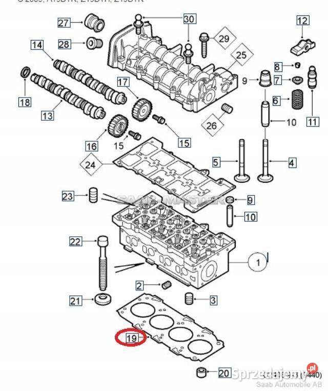 USZCZELKA GŁOWICY CYLINDRÓW SAAB 93 95 19 D sprzedam