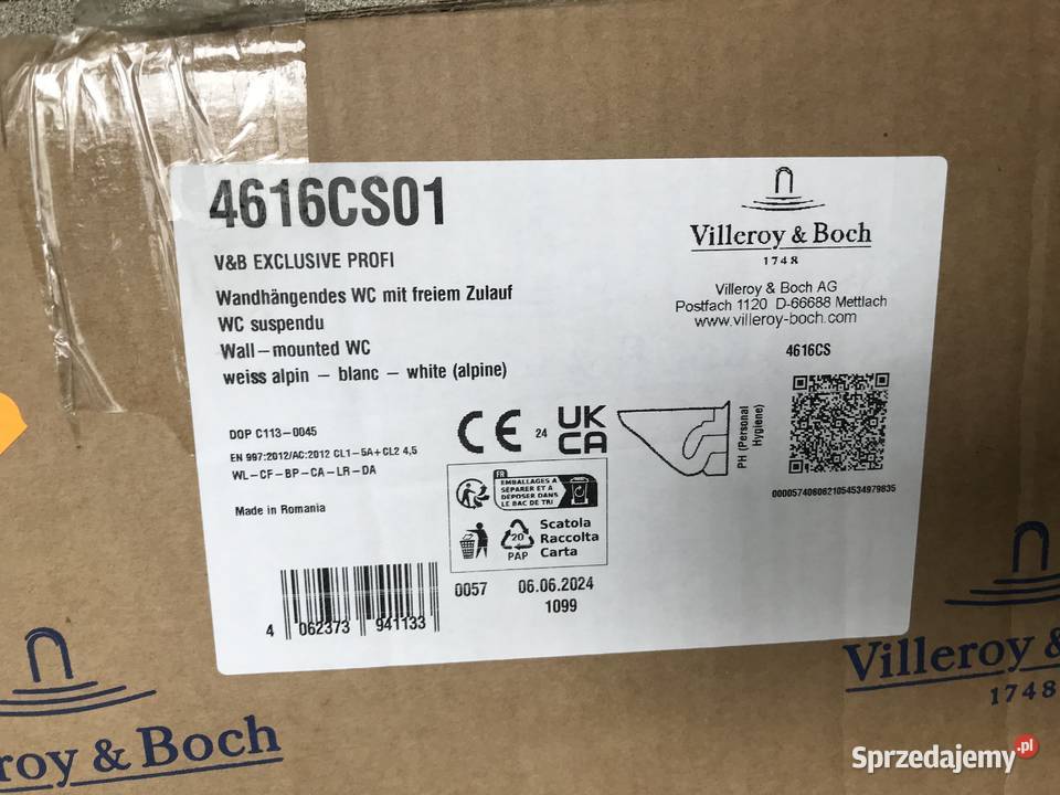 MISKA WC VILLEROYBOCH NIEUŻYWANA Rzeszów sprzedam