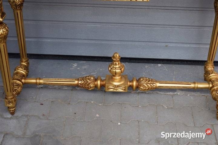 Złoto 100 Drewniana Konsola pod Lustro Stół Blat Meble Kraków