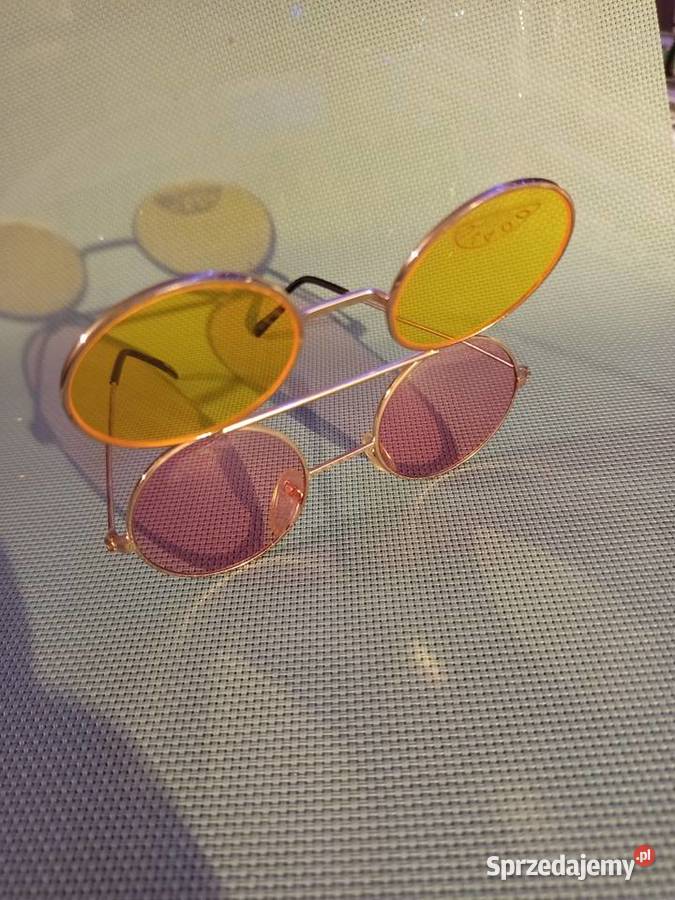 Okrągłe OKULARY PRZECIWSŁONECZNE Lenonki UV400 z Okulary Warszawa