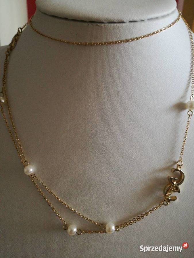 Naszyjnik złoty z perełkami lubelskie
