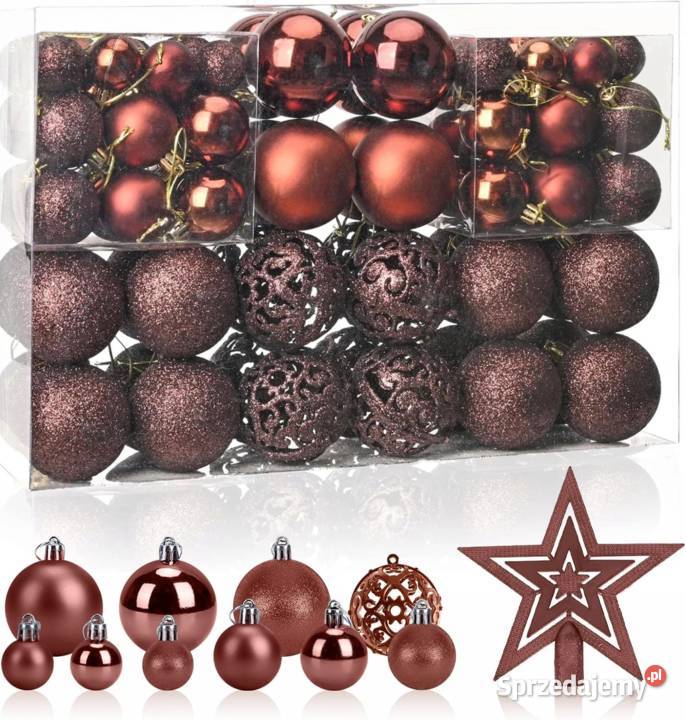 NOWE Bombki Choinkowe Zestaw XXL 101 Brązowe