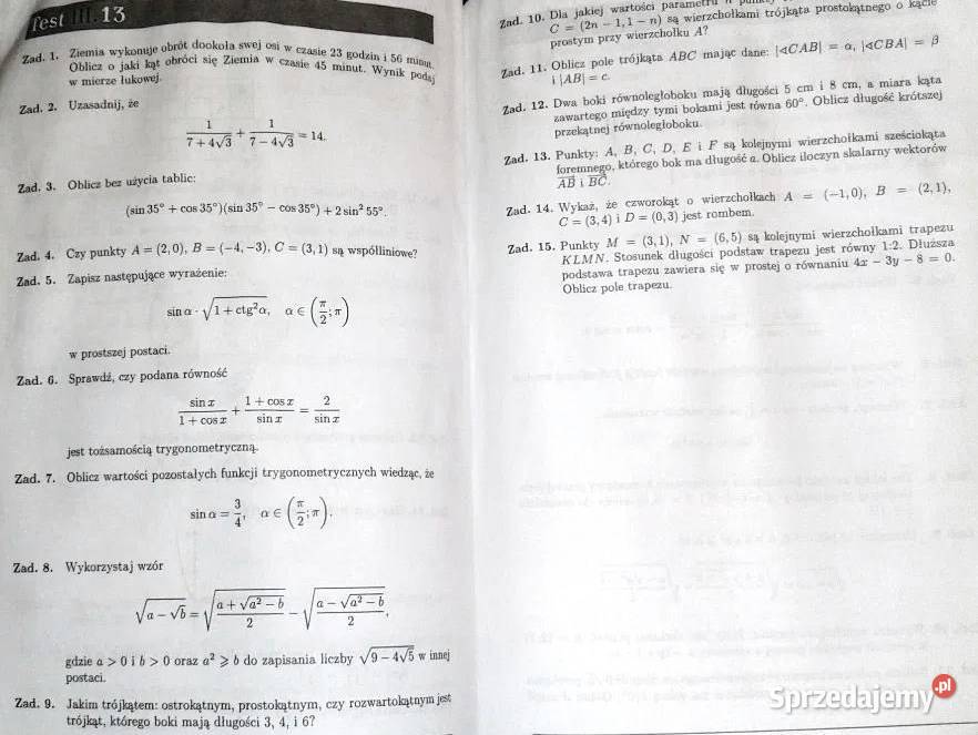 Nowa matura z matematyki Zestaw testów Dorota Chełm