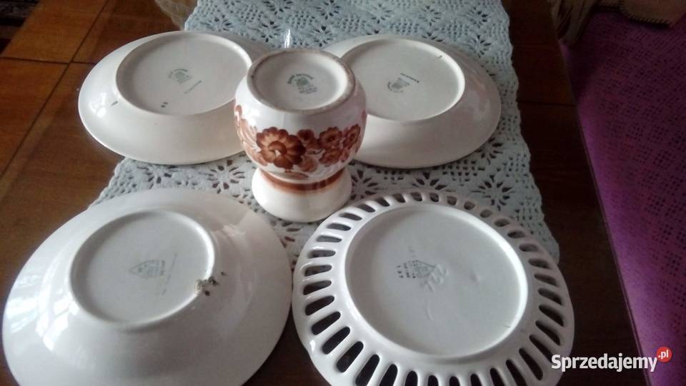 Talerze ceramiczne ozdobne sygnowane Warszawa