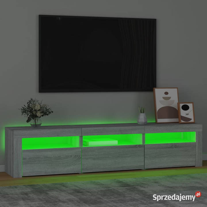 Szafka pod TV z oświetleniem LED szarość sonoma Warszawa