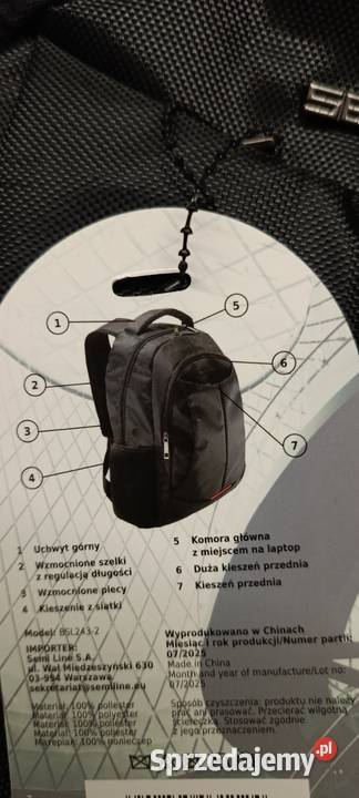 SEMI Line plecak laptopowy czarny 23 L warmińsko-mazurskie Ełk sprzedam