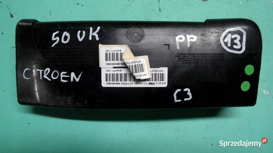 CITROEN C3 II 10r AIRBAG poduszka fotela prawa