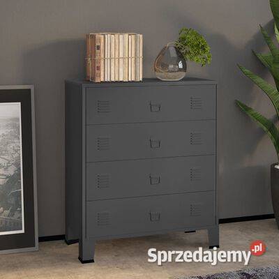 vidaXL Industrialna komoda antracytowa 78x40x93 Komody Meble mazowieckie Warszawa