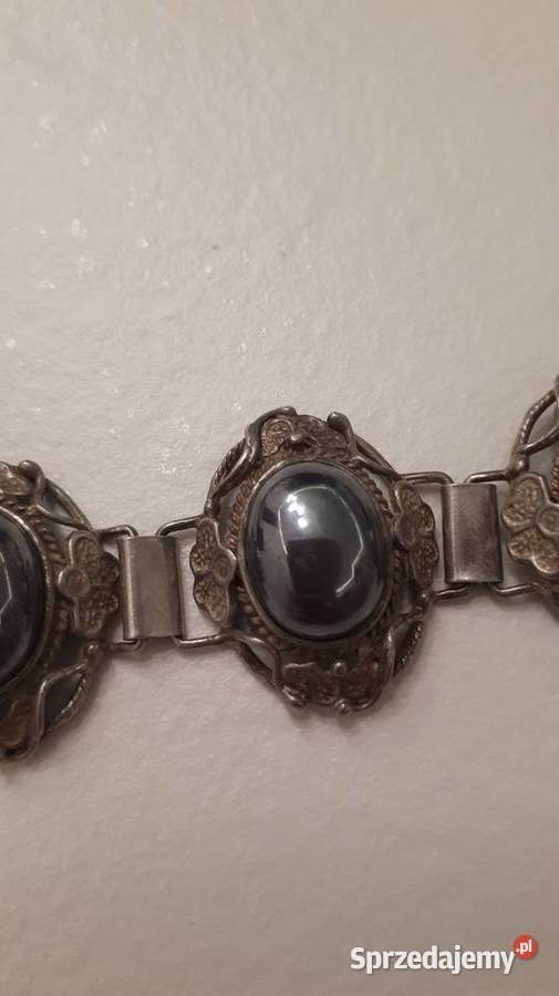 Bransoleta srebrna z hematytem srebro Radom