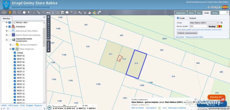 Działka budowlana 579 m Stare Babice MPZP 579m2