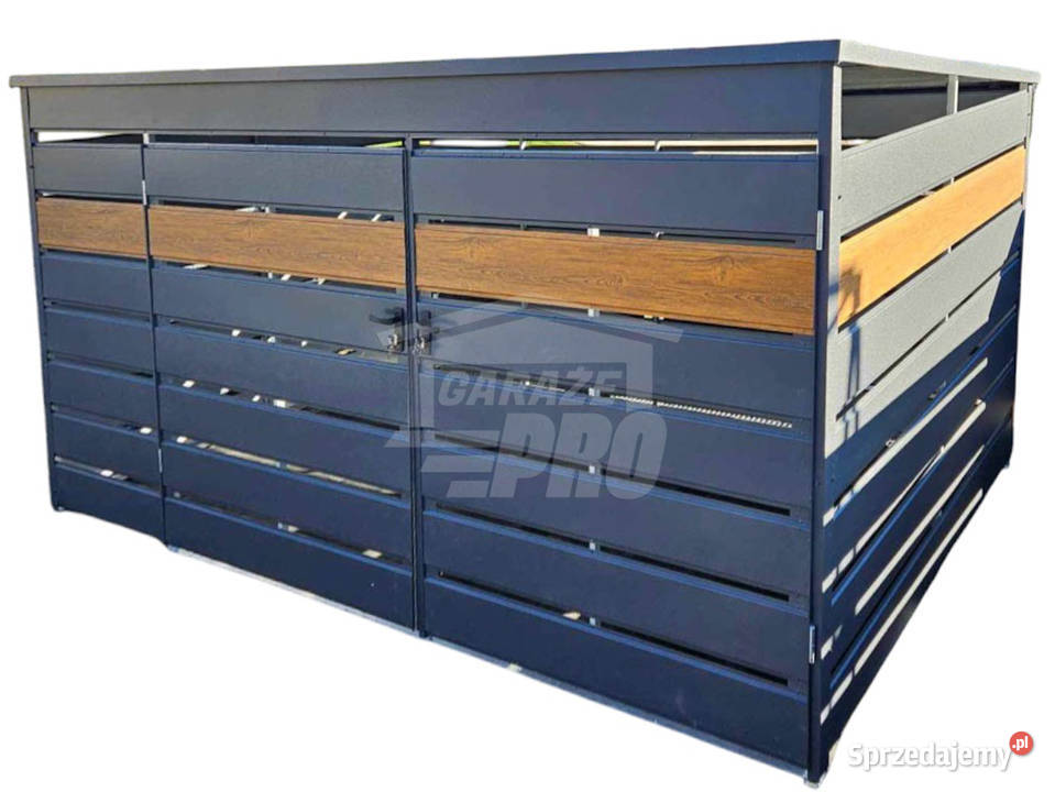 Wiata śmietnikowa 4x21m Antracyt jasny orzech Sopot