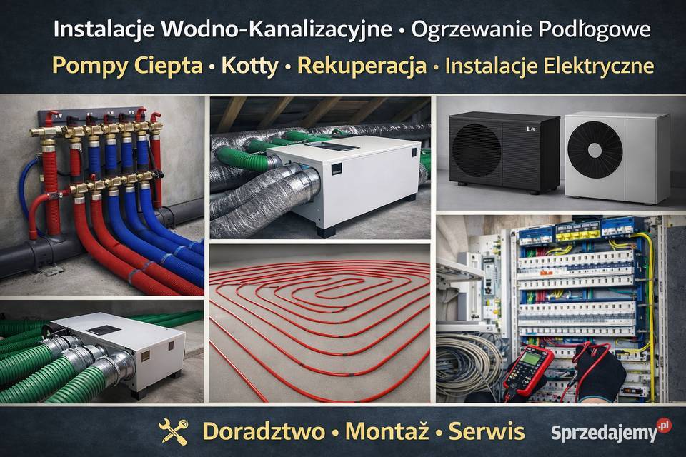 CO wodkan elektryka podłogówka rekuperacja Usługi Legionowo