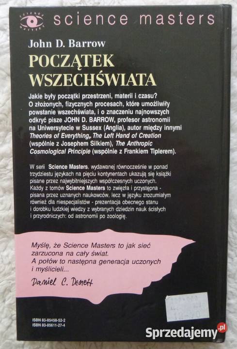 Początek wszechświata John D Barrow Warszawa