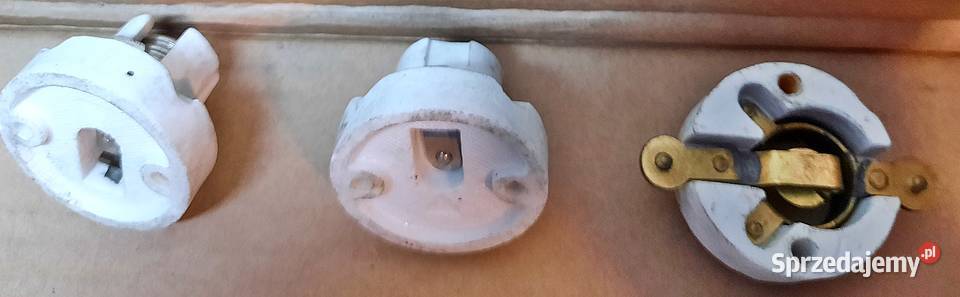 Oprawki oprawy porcelanowe E 27 E 14 z PRL Ostrów Wielkopolski