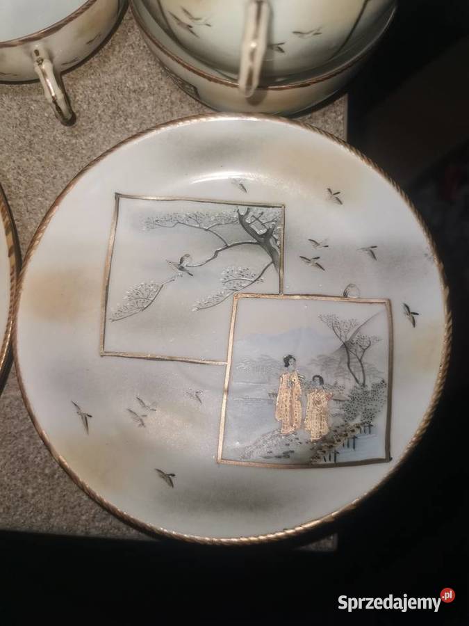 Piękny japoński zestaw do herbaty Talerze i talerzyki Nowy Tomyśl