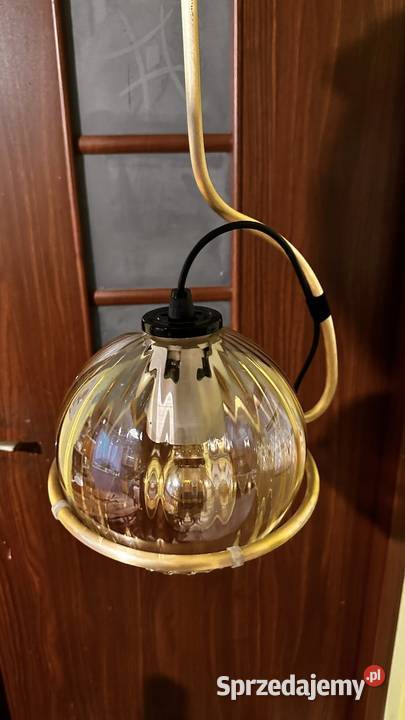 Lampę wiszącą piękną odnowioną Lata PRL Lubasz