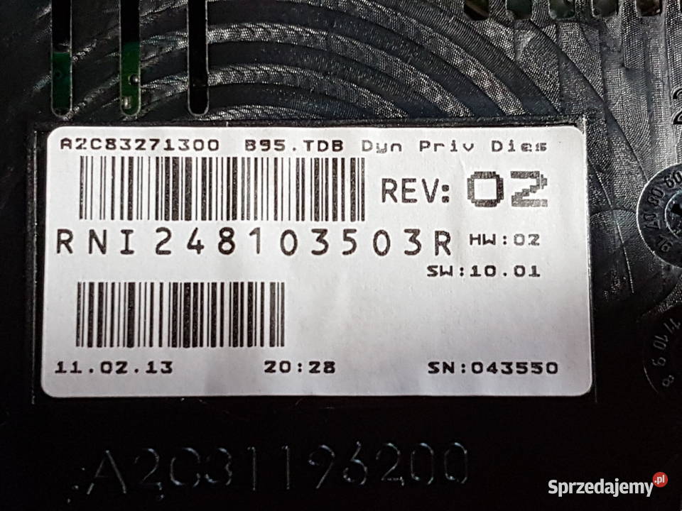 RENAULT MEGANE III 16 DIESEL LICZNIK ZEGAR Wyposażenie wnętrza Turek