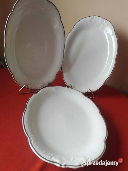 Półmiski białe Wawel PRL Porcelana i szkło Wałbrzych