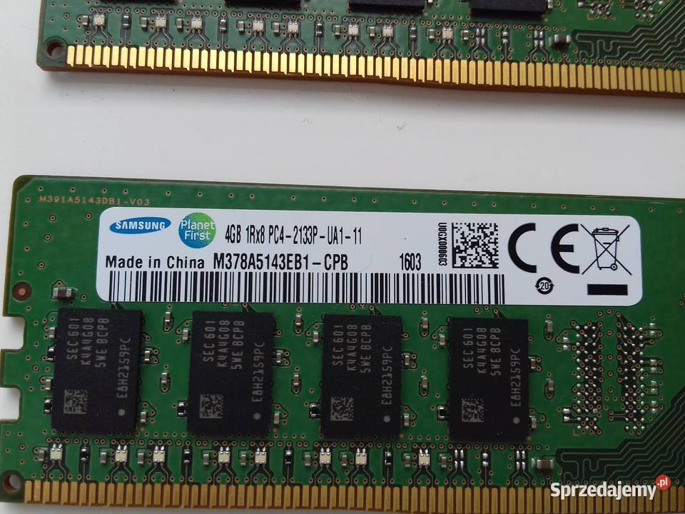 2x Samsung DDR4 2x4GB8GB niesprawny 2133MHz CL15