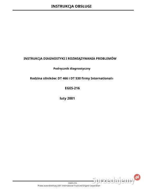 Navistar DT466 DT530 instrukcja napraw świętokrzyskie Kielce