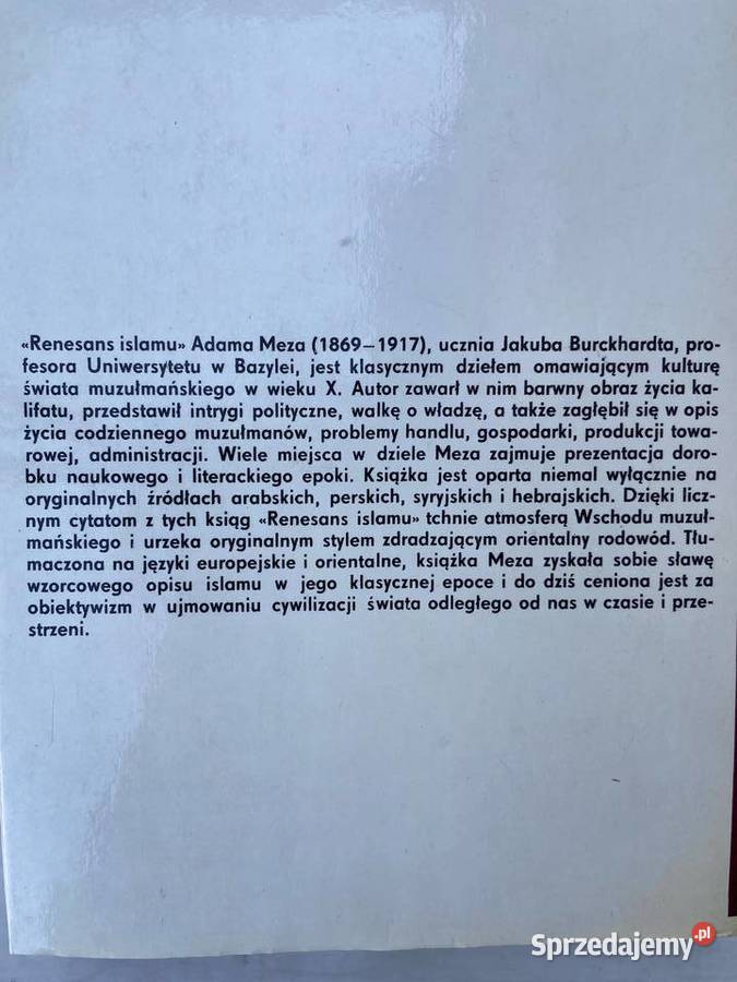 Adam Mez Renesans islamu seria ceramowska Rok wydania 1981